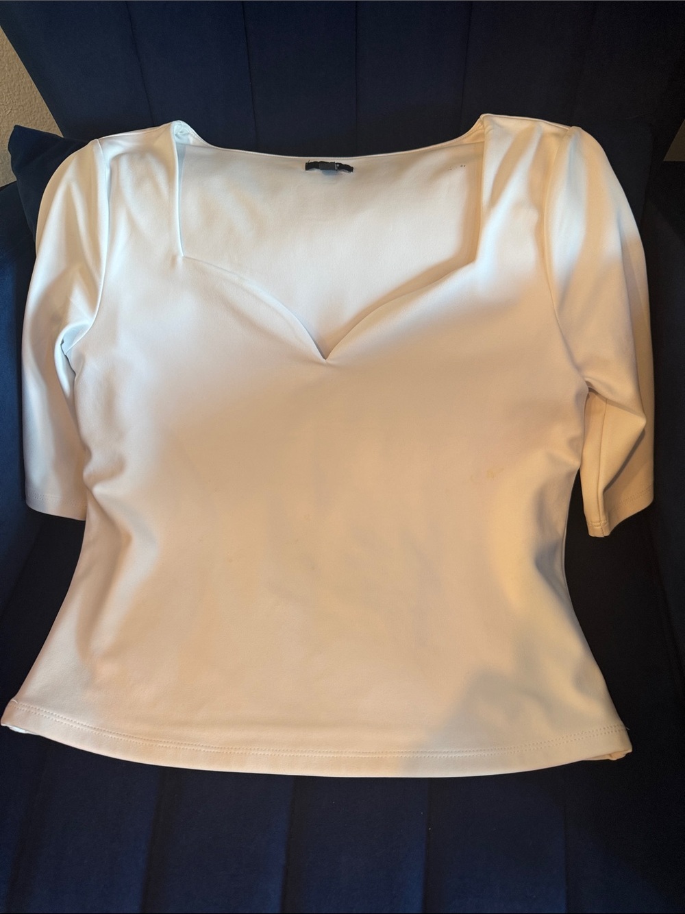 Express Cream Scoop Neck Short Sleeve Top
